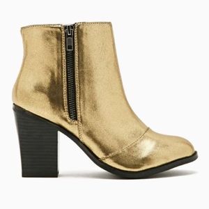 Nasty Gal Gold Metallic Booties